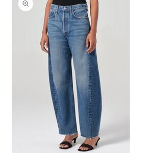 AGOLDE LUNA HIGH RISE PIECED TAPER
IN SPLIT BARREL LEG JEAN